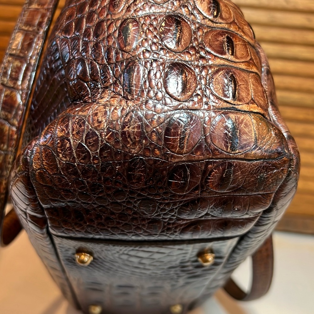 Brahmin Colette Melbourne croc embossed leather in pecan brown shoulder bag - Picture 13 of 17